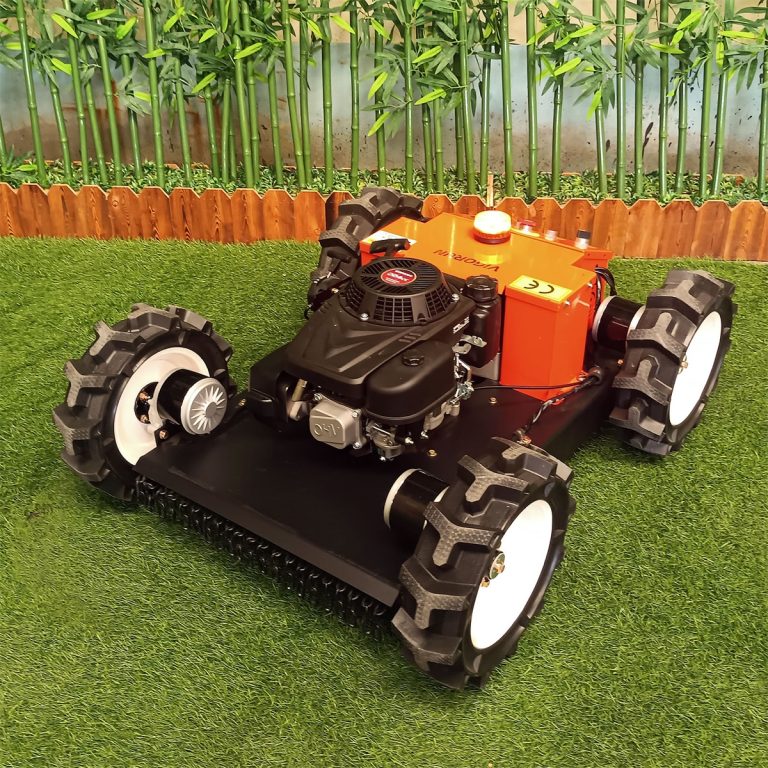 Euro 5 gasoline engine remote manipulation wheel grass trimmer for slope embankments